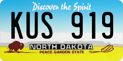 ND license plate KUS919