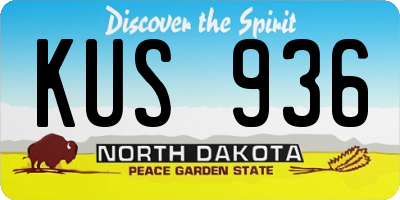 ND license plate KUS936