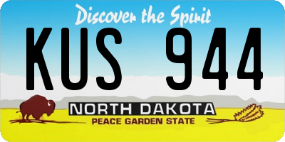 ND license plate KUS944