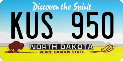 ND license plate KUS950