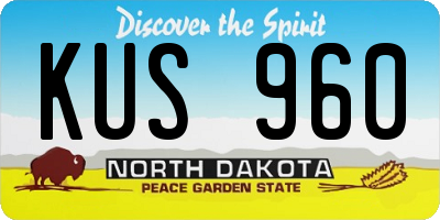 ND license plate KUS960