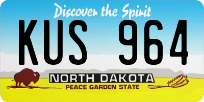 ND license plate KUS964