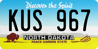 ND license plate KUS967