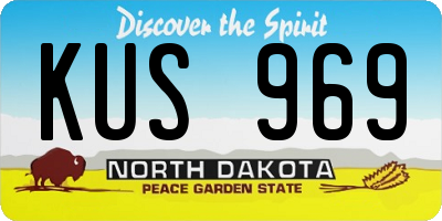 ND license plate KUS969