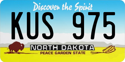 ND license plate KUS975