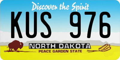 ND license plate KUS976