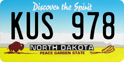 ND license plate KUS978