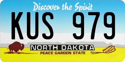 ND license plate KUS979