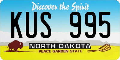 ND license plate KUS995