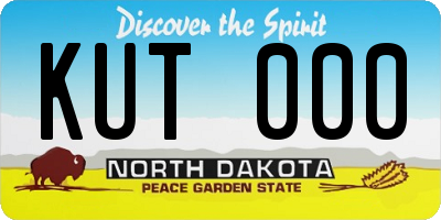ND license plate KUT000