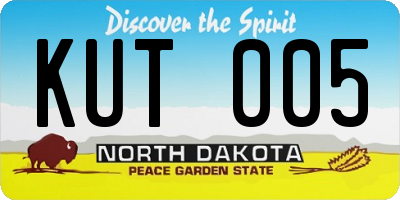 ND license plate KUT005