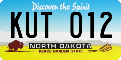 ND license plate KUT012
