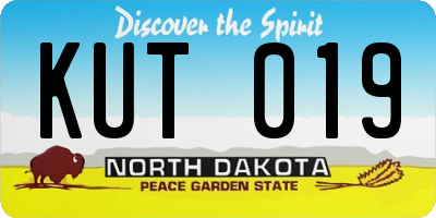 ND license plate KUT019