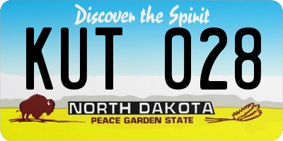ND license plate KUT028