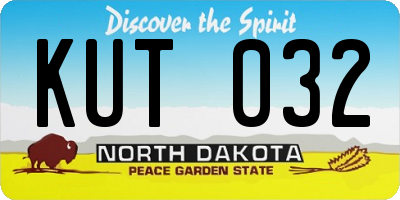 ND license plate KUT032