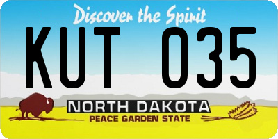 ND license plate KUT035