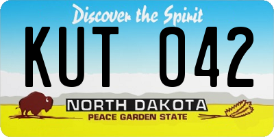 ND license plate KUT042