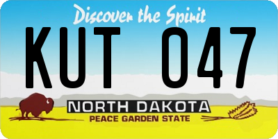 ND license plate KUT047