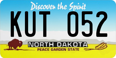 ND license plate KUT052