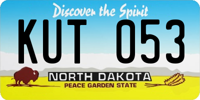 ND license plate KUT053