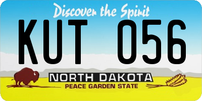 ND license plate KUT056