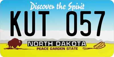 ND license plate KUT057