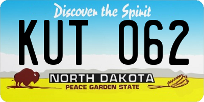 ND license plate KUT062