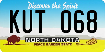 ND license plate KUT068