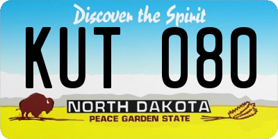 ND license plate KUT080