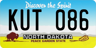 ND license plate KUT086