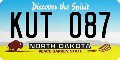 ND license plate KUT087