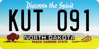 ND license plate KUT091