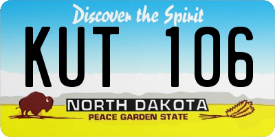 ND license plate KUT106