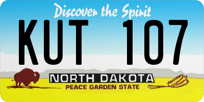 ND license plate KUT107