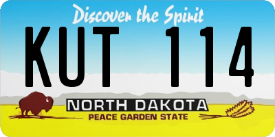 ND license plate KUT114