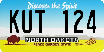 ND license plate KUT124