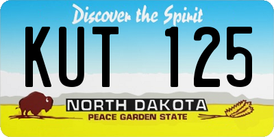 ND license plate KUT125