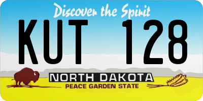 ND license plate KUT128