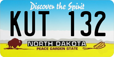 ND license plate KUT132