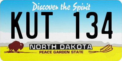 ND license plate KUT134