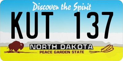 ND license plate KUT137