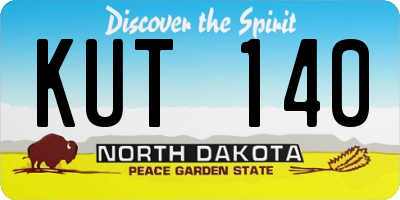 ND license plate KUT140
