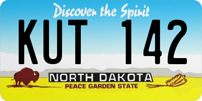 ND license plate KUT142