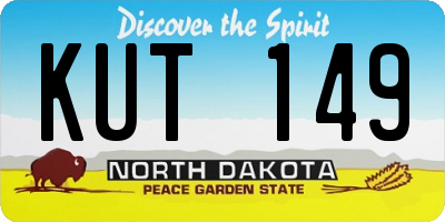 ND license plate KUT149