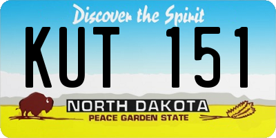 ND license plate KUT151