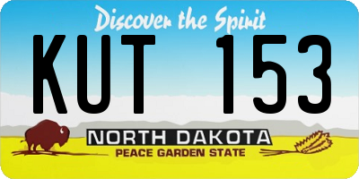 ND license plate KUT153