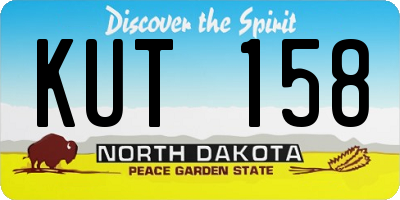 ND license plate KUT158