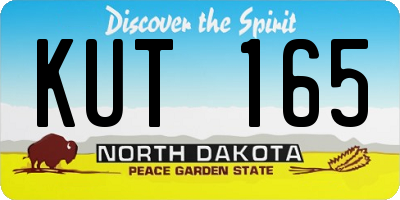 ND license plate KUT165