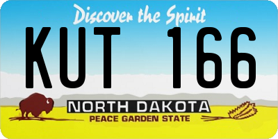 ND license plate KUT166