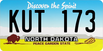 ND license plate KUT173
